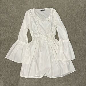 Boohoo exclusive lace insert smock dress